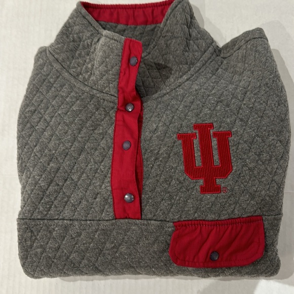 Indiana Hoosiers Women's XL Gray/Red Quarter-Snap Pullover Jacket - Picture 14 of 15